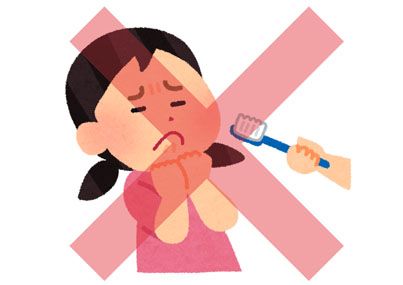 「子供に無理やり歯磨きをさせるのは厳禁」イメージ